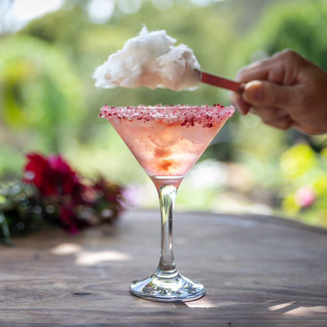 Cocktail candy floss