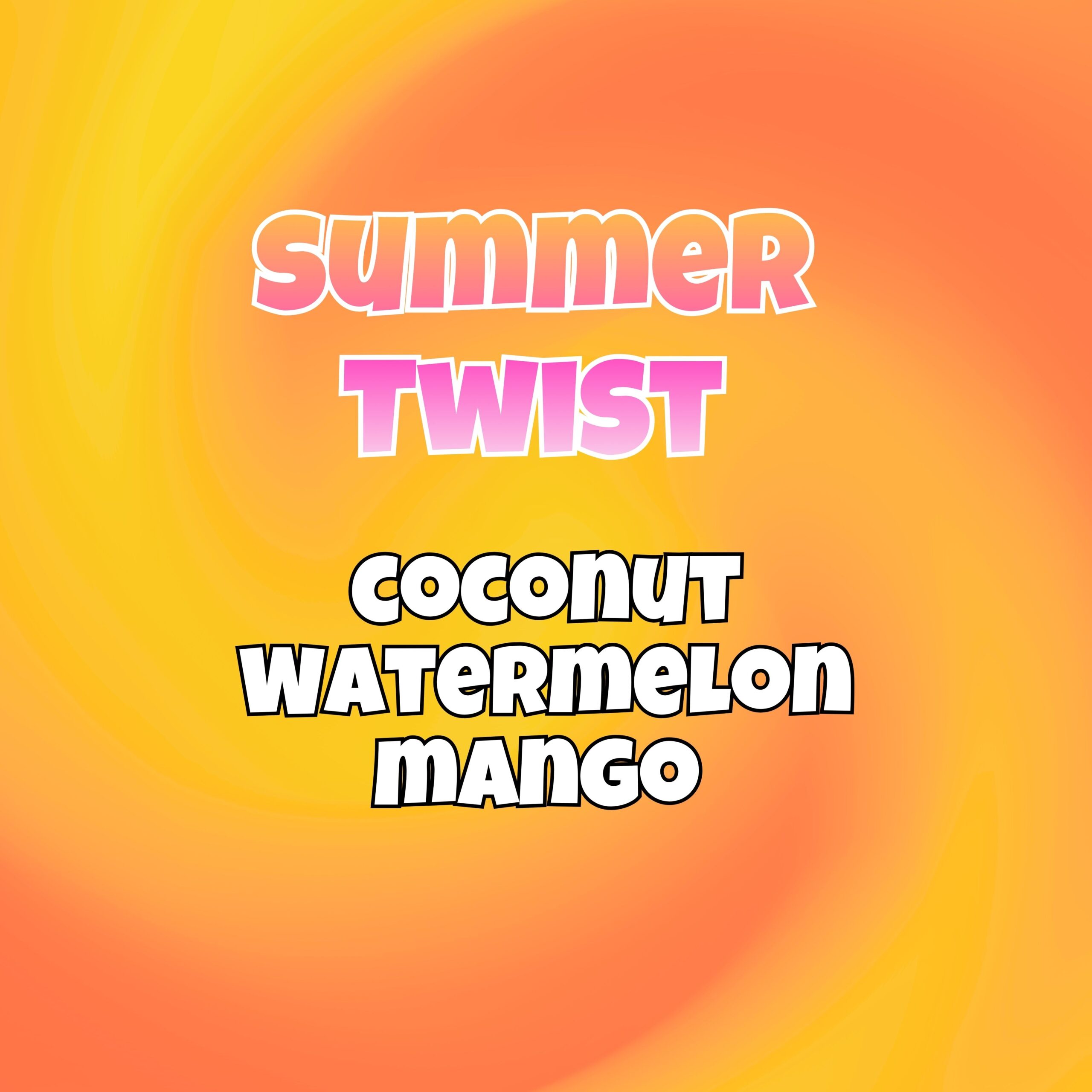 Summer Twist Candy Floss with watermelon mango and coconut in a red orange and white swirl